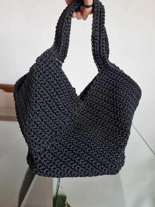 Bolsa de Crochê Preta