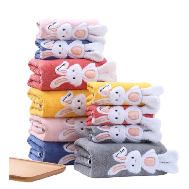 Kit Toalha Infantil Microfibra Rosto E Banho Coelho