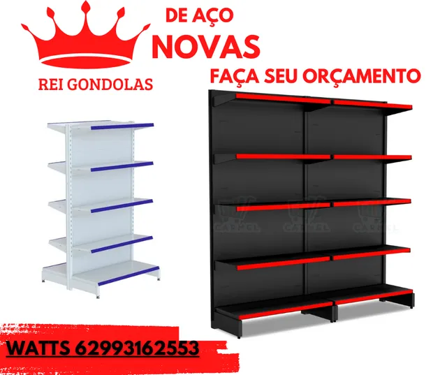 Oferta! Estantes Gôndolas novas de aço novas