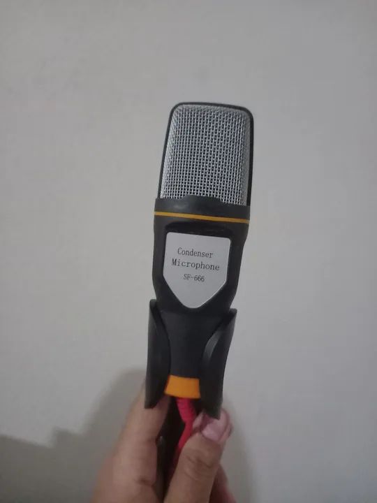 Microfone Condensador SF-666 com tripé