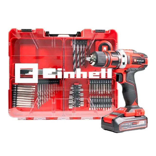 PARAFUSADEIRA E FURADEIRA BATERIA 2,5AH TE-CD 18/40 LI + KIT 69 PEÇAS EINHELL