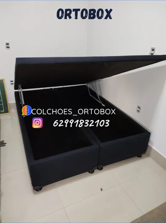 Base Box Baú Casal bi partido tamanho padrão tradicional - Foto 3