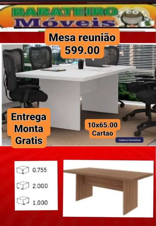 Mesa de Reunião - Barateiro Móveis