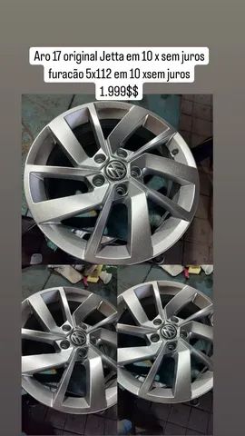 Rodas original Jetta aro 17 em 10 xsem juros furacão 5x112 <br> - Foto 4