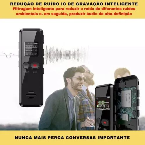 Mini Gravador Voz 35 Horas Digital  Audio Sensor Voz - Foto 6