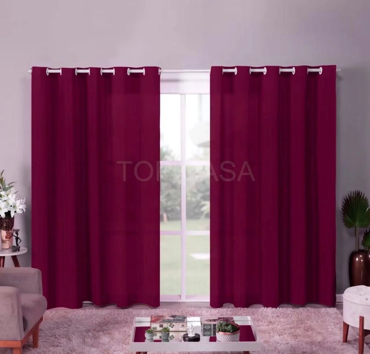 Cortina para sala com ilhós tamanho: 3,00X2,80m - Foto 4