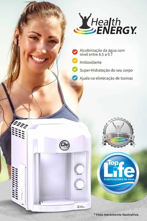 Purificador de Água Gelada Alcalina Top Life Health Energy-Compressor  - Foto 5