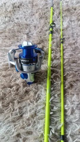 Vara de pesca com molinete nova  - Foto 2