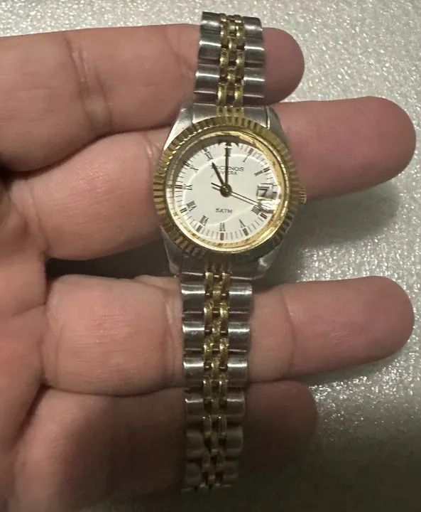 relógio technos feminino riviera bicolor prata e dourado - Foto 5