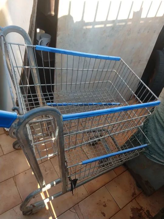 2 Carrinho de supermercado 2 andares - Foto 2