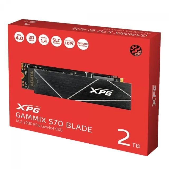 [NOVO] Ssd 2Tb Xpg S70 Blade, Para Pc E Ps5, Pcie Gen4X4, M.2 Nvme, Leitura: 7400Mb/S E Gr