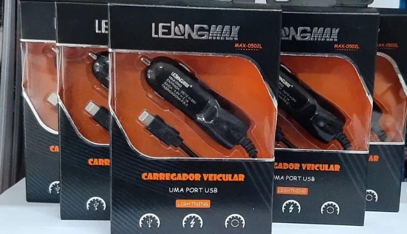 Carregador  Veícular  Iphone  Lelong 2.1A Maxx !!  Com cabo ... - Foto 3