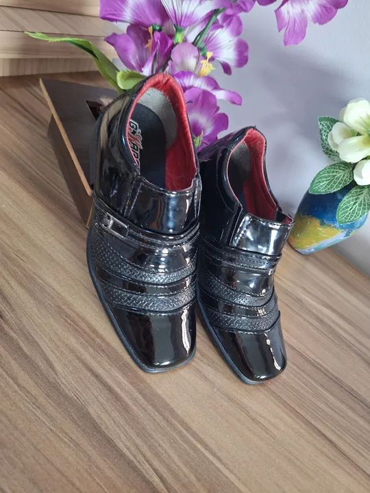 Sapato infantil em verniz Preto tamanho, 28/29