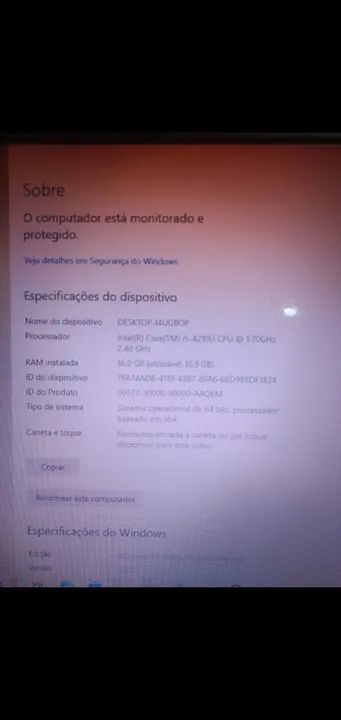 Notebook Dell 15"65724026797827125