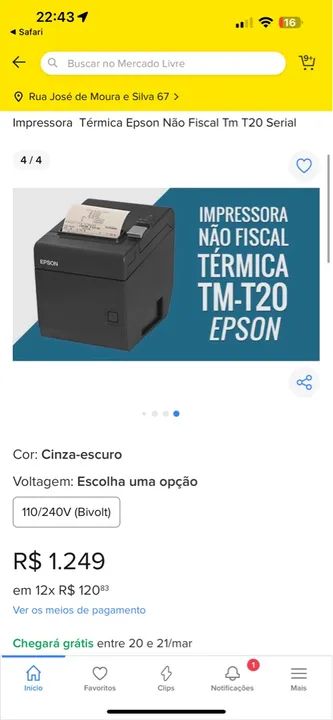 Impressora Epson TM-T20 - Foto 6