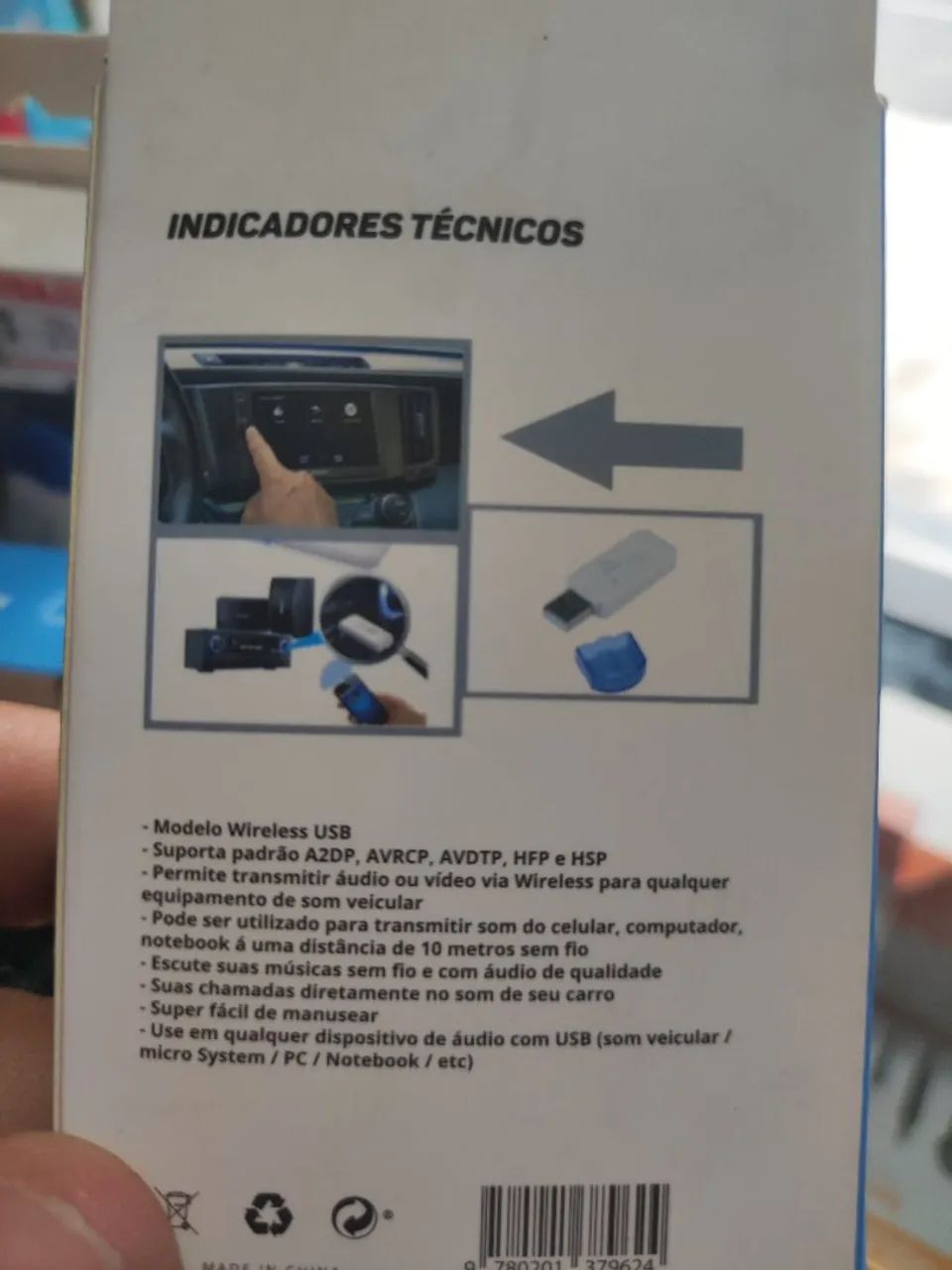 Adaptador Receptor Bluetooth para Carro 10m Sem Fio - Foto 3
