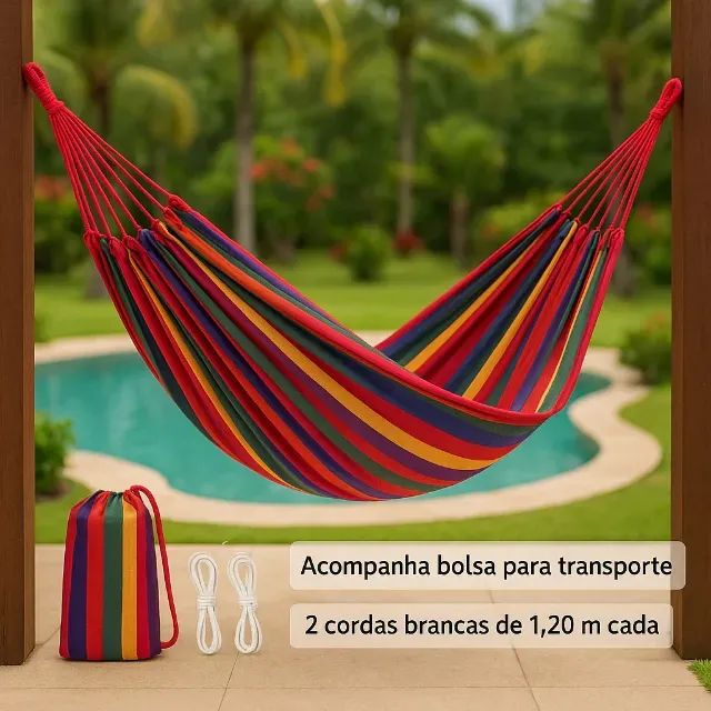 Rede De Descanso Para Casal Colorido