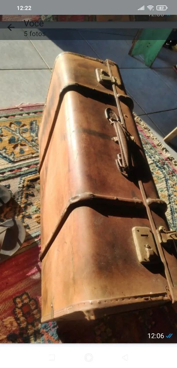 Mala de Viagem anos a Famosa pega trem a aberto em madeira  - Foto 3