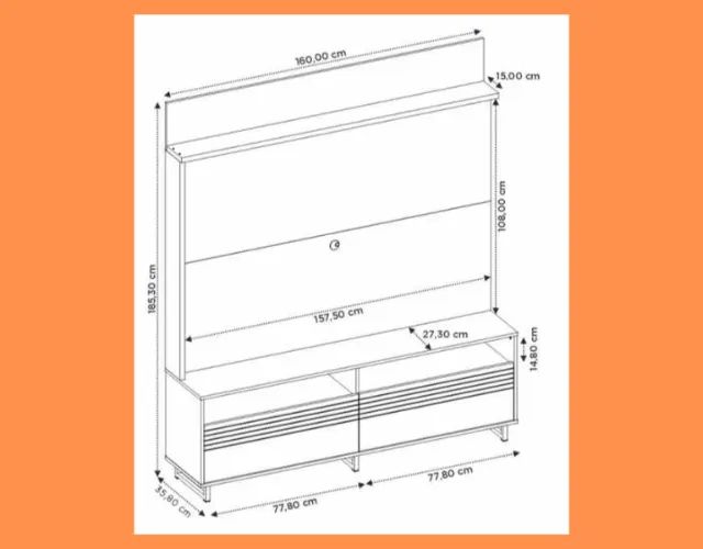 Painel Rack para TV de ATÉ 65" Polegadas 2 Portas Pés de Ferro (SUPER OFERTA)! - Foto 3