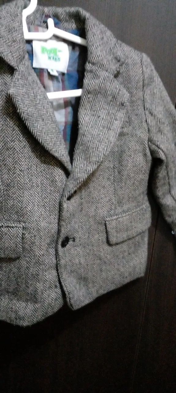 Blazer Infantil Cinza Tweed - Foto 3