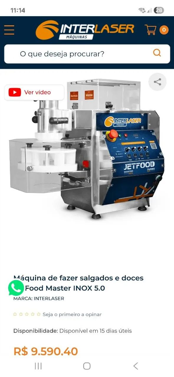 Vendo máquina modeladora de salgados e doces.