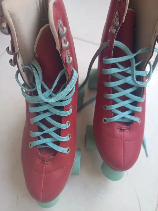 Patins Quad Roller Vintage Vermelho