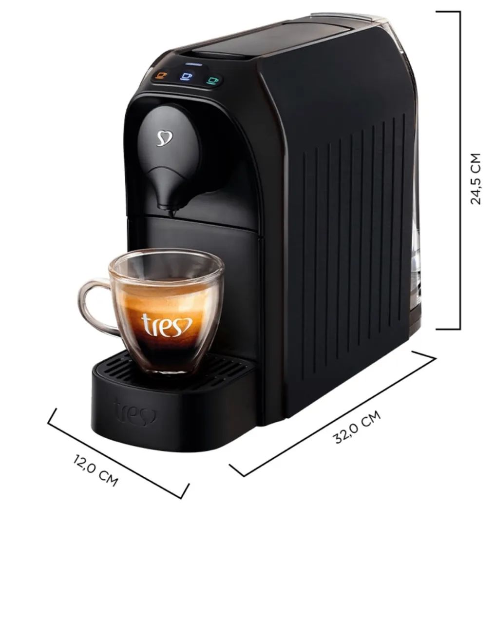 Cafeteira Espresso Passione Preta Automática - TRES 3 Corações