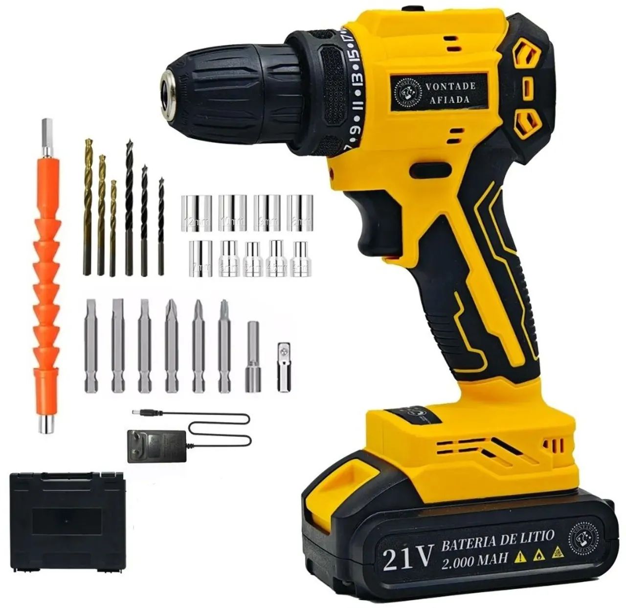 21V Drill/Screwdriver + Carrying Case + Accessories -