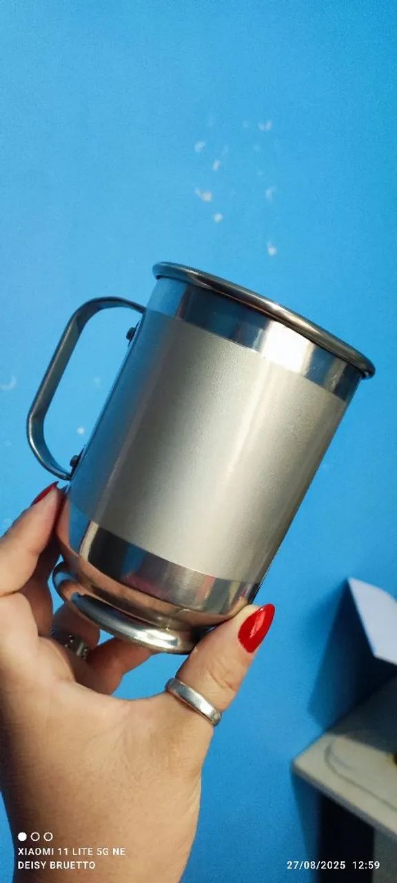 Caixa de canecas chopp alumínio 600ml, resinadas para sublimação  - Foto 3