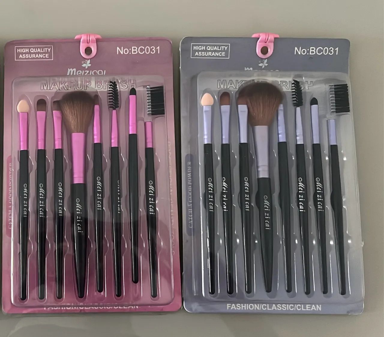 Pincel de Maquiagem Rosa - Kit com 8 Pincéis 