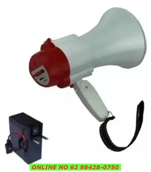 Megafone Portátil Recarregavel Com Gravador E Sirene Musical