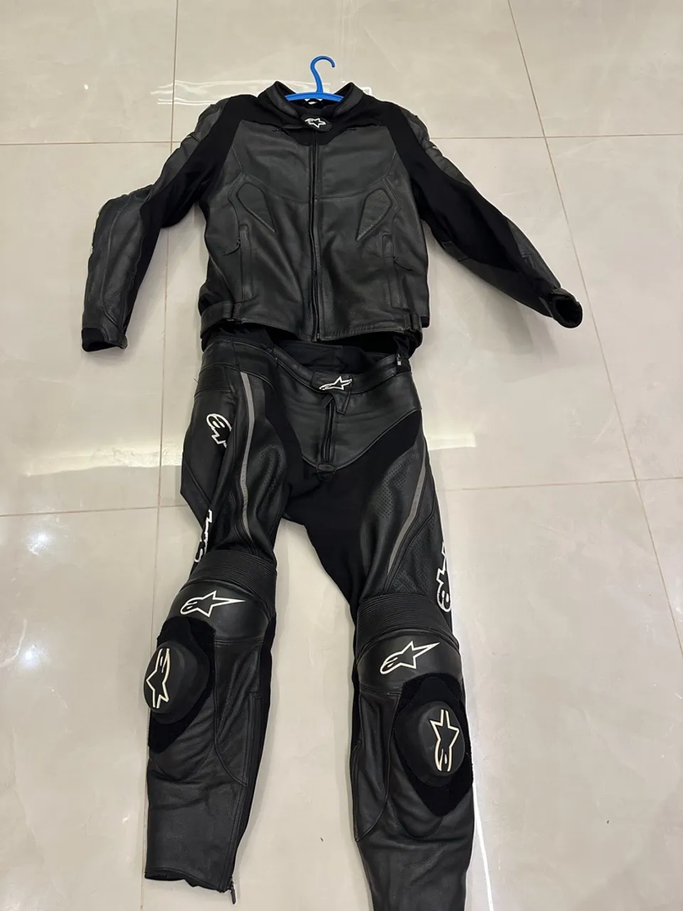 Conjunto Macacão Couro + Bota Alpinestars