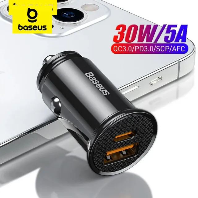 Carregador de Carro Baseus 30w qc 4.0 qc 3.0