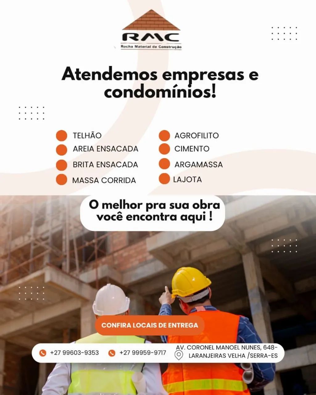 Materiais de construção para sua obra!