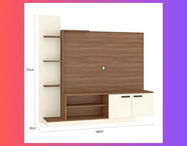 Painel Rack para TV de ATÉ 55 Polegadas com 2 Portas e 4 Prateleiras (ENTREGAS EM ATÉ 24h) - Foto 2