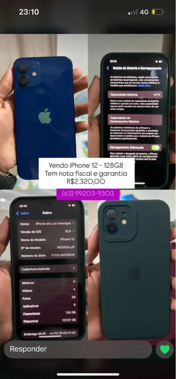 iPhone 12 128GB - Nota Fiscal e Garantia