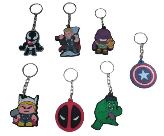 Kit 7 Chaveiros Personagens Marvel