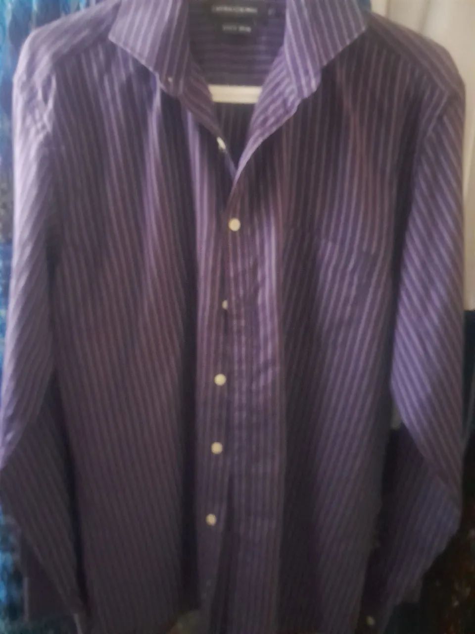 Camisa Social Listrada Roxa