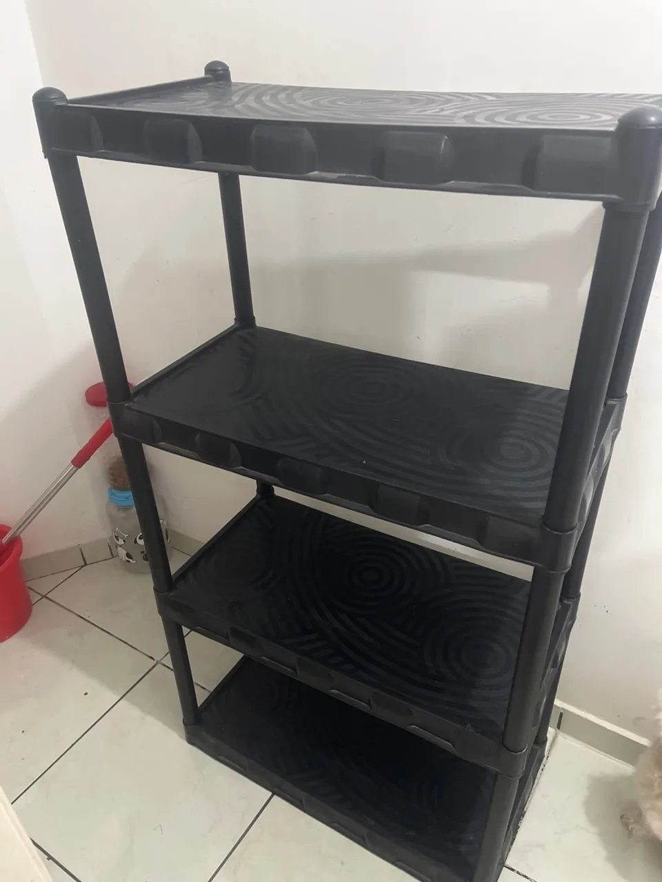 Estante plástica multiuso preta