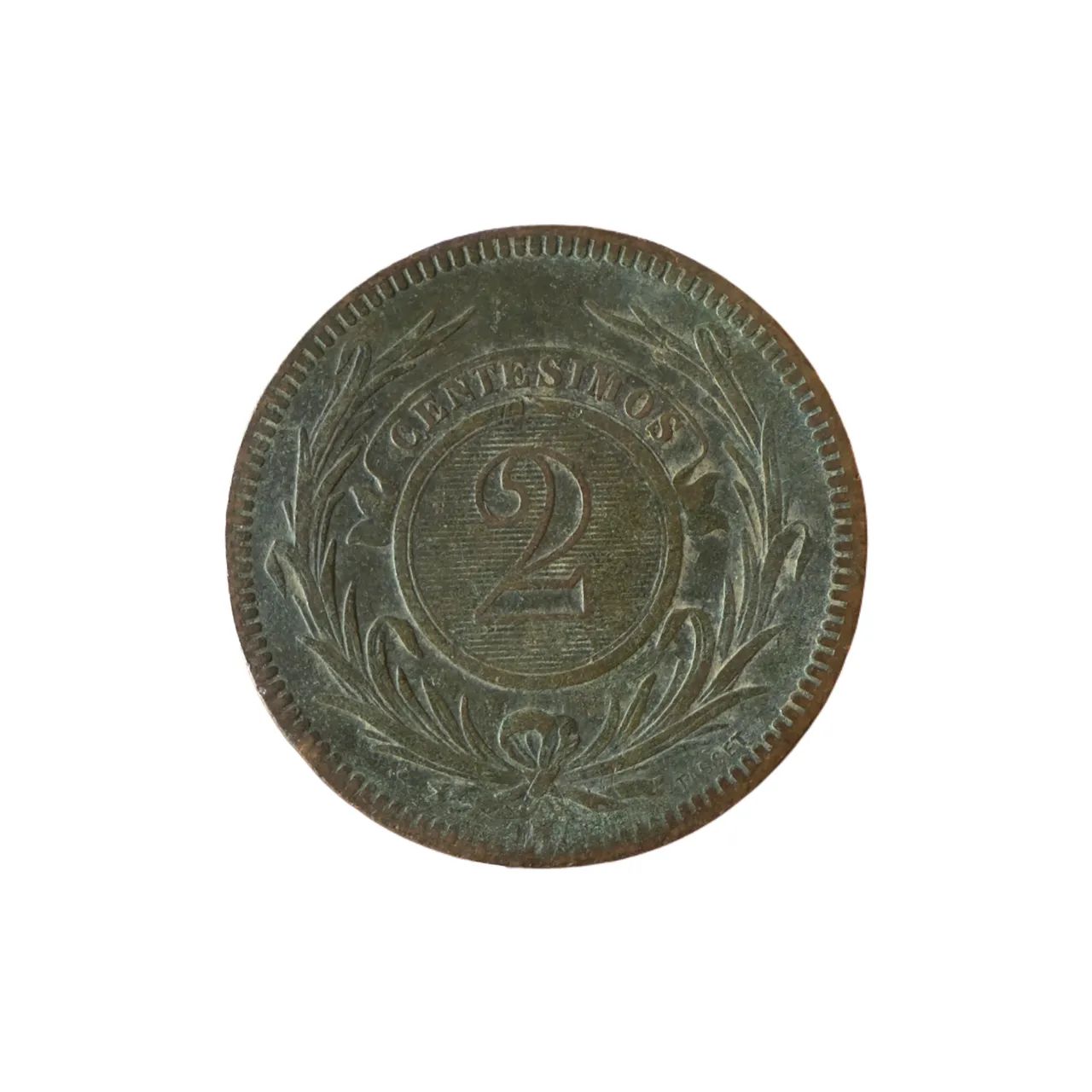 2 Centesimos 1869 MBC+ Uruguai América