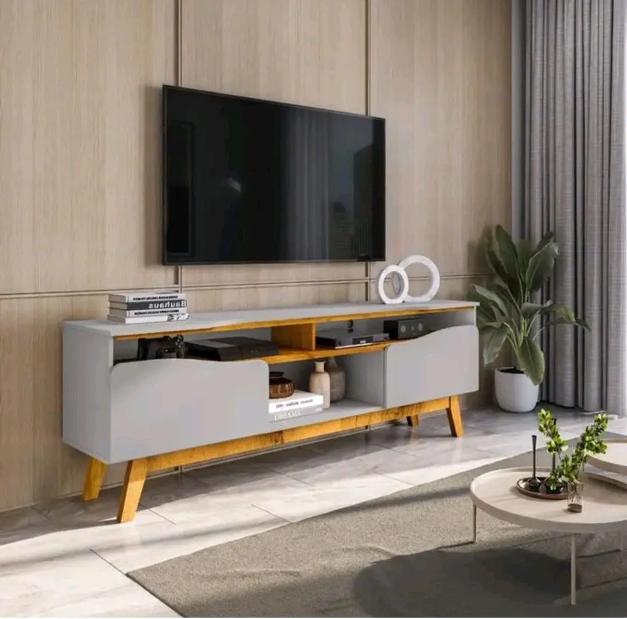 Rack para TV moderno em madeira e cinza 1.80 mt