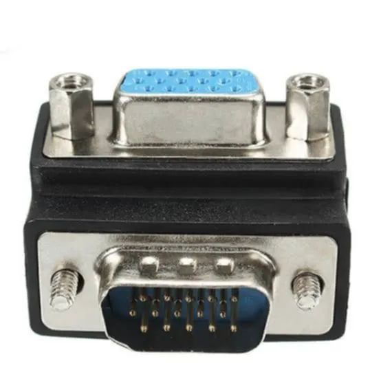Adaptador VGA Macho para Fêmea - Conector de Vídeo 90°