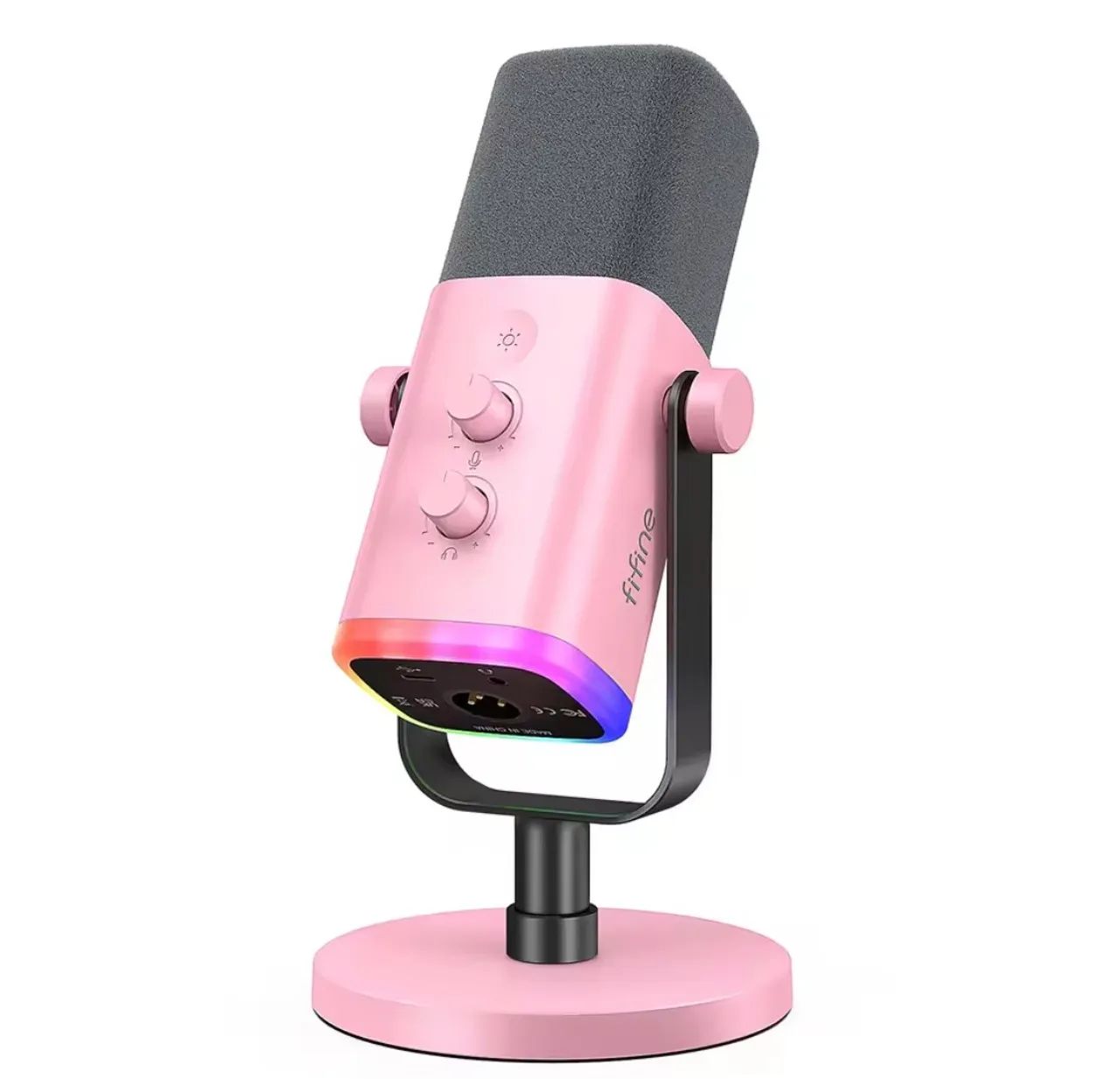 Microfone Fifine com Iluminação RGB para Streamers e Gamers