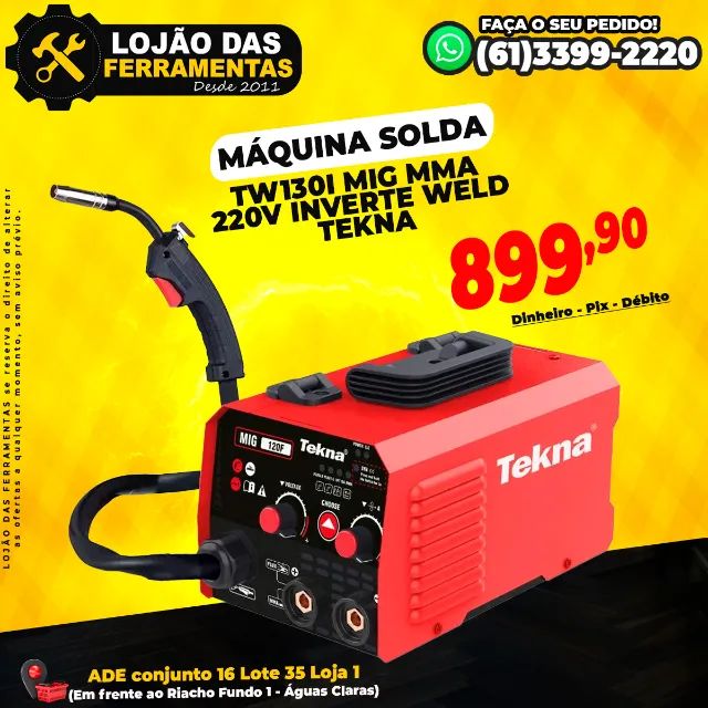 Máquina de Solda TW130I MIG MMA 220v Inverte Weld Tekna