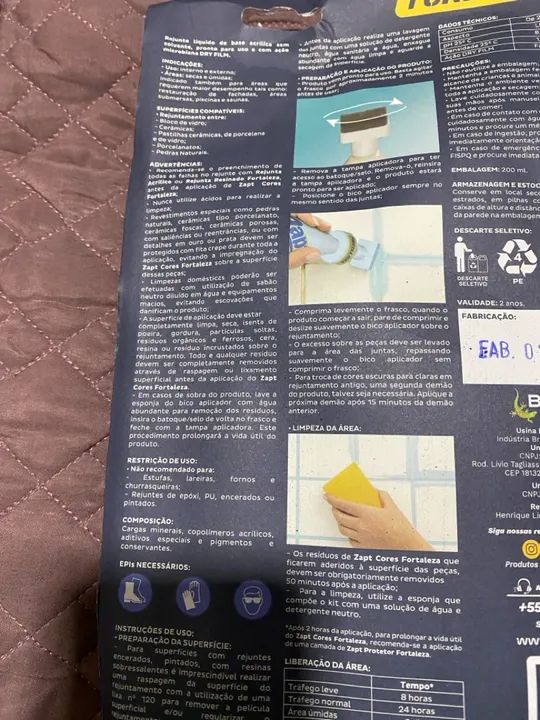 ZAPT TINTA PARA RENOVAR REJUNTE- COR BRANCA- NOVO  - Foto 3