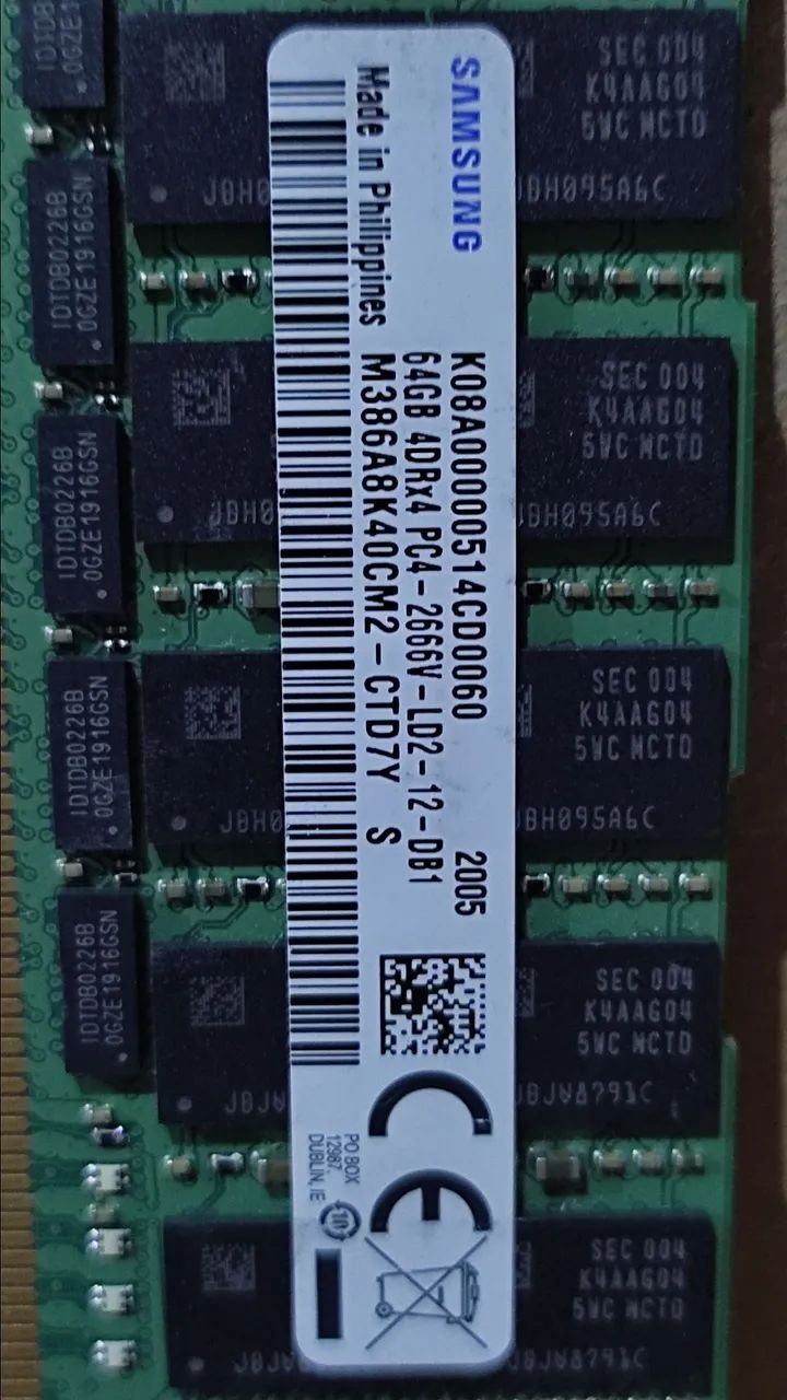 Samsung DDR4 64GB ECC PC4-2666V RAM Memory64396502389122123