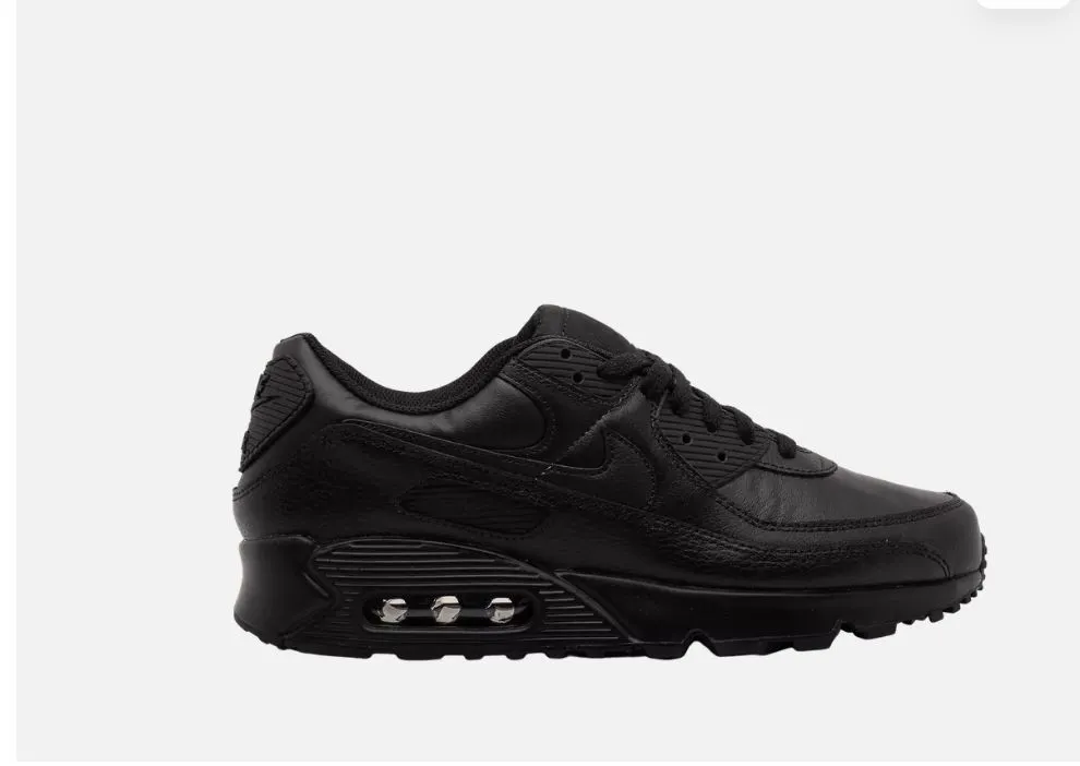 Nike Air Max 90 Leather Triple Black Novo.