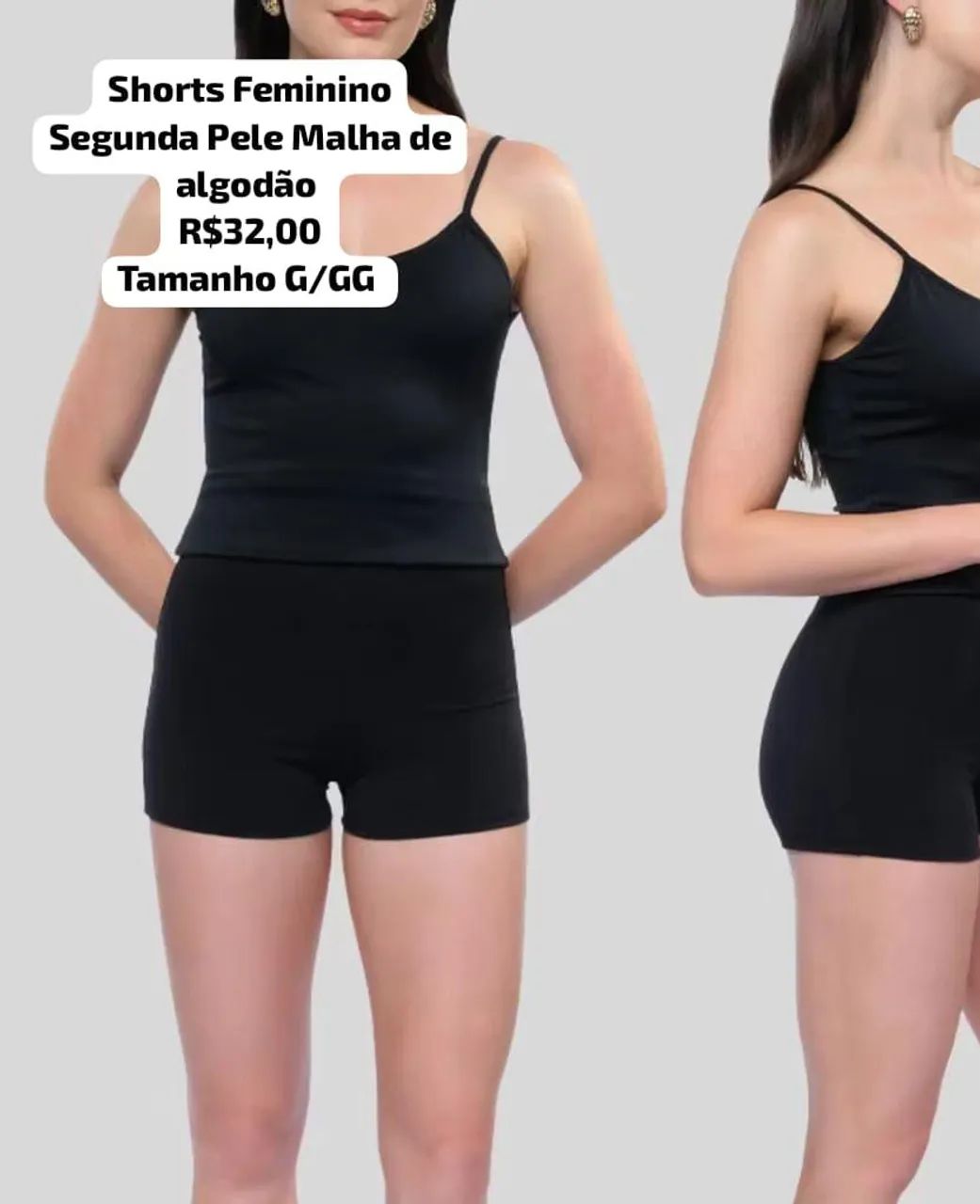Shorts Feminino Segunda Pele Malha Liso  - Foto 4