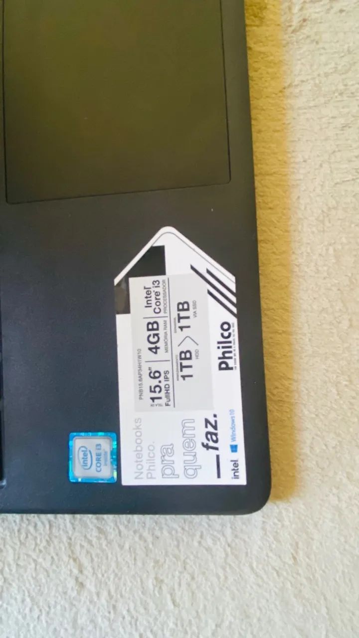 Notebook Philco Preto 15,6 +  Windows 10 + 4gb Ram + Core I3 + 1 TB - Foto 4