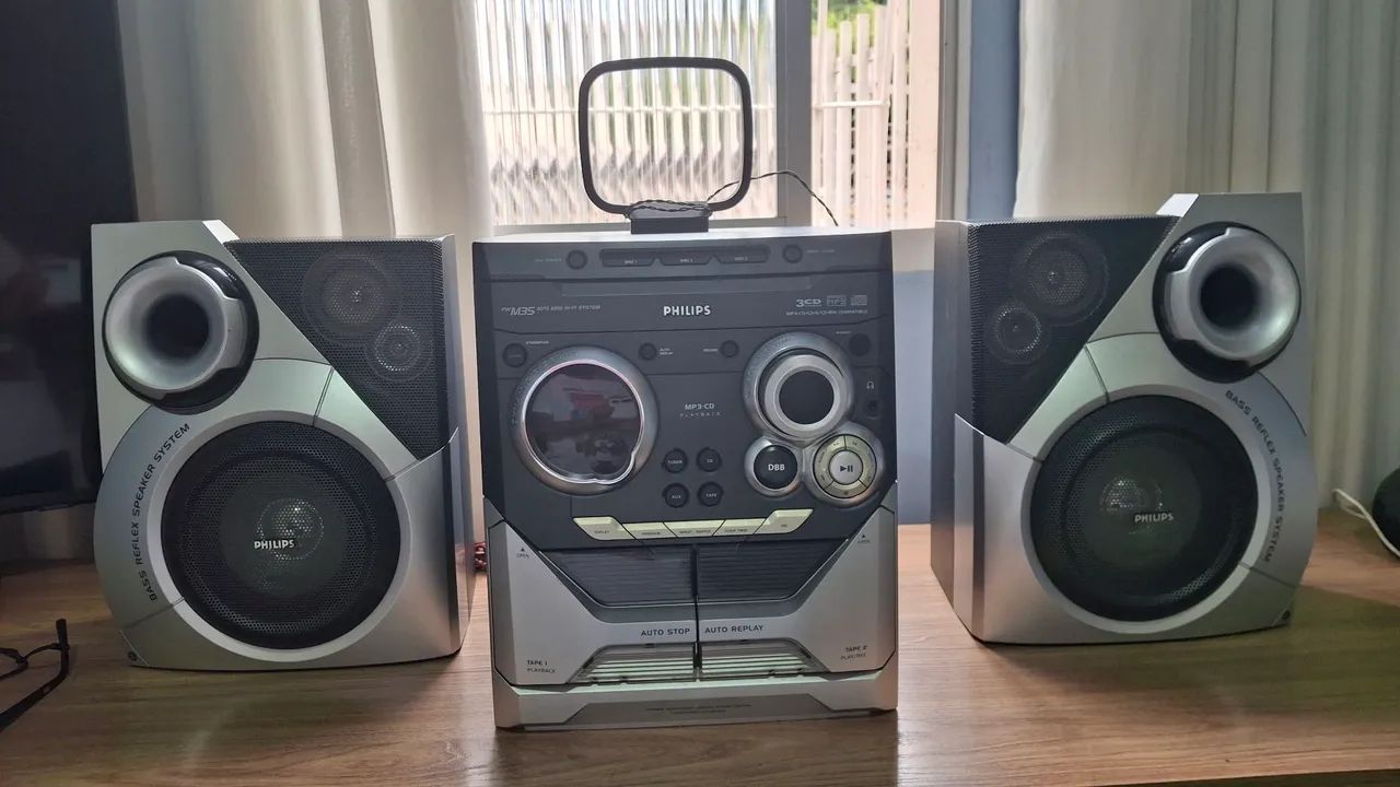 Mini System Philips FWM35 3 CDs + MP3 - Funcionando perfeitamente 